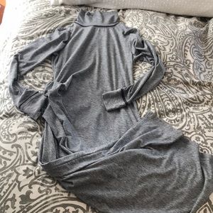 Athleta grey long dress stretchy